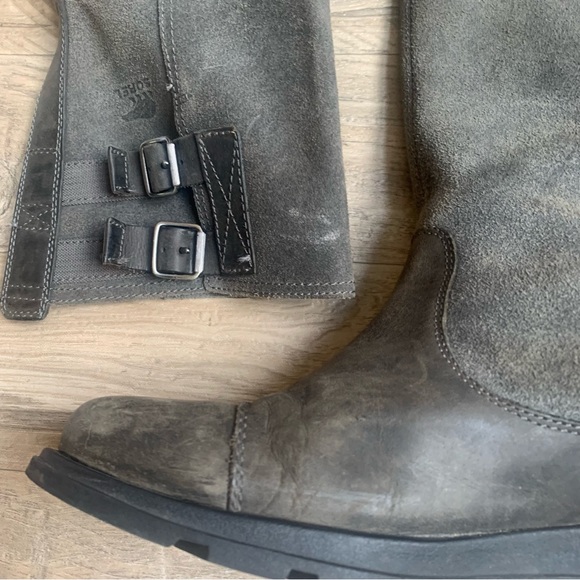 Sorel Major Pull On Buckle Suede Leather Contrast Boots - Picture 2 of 16